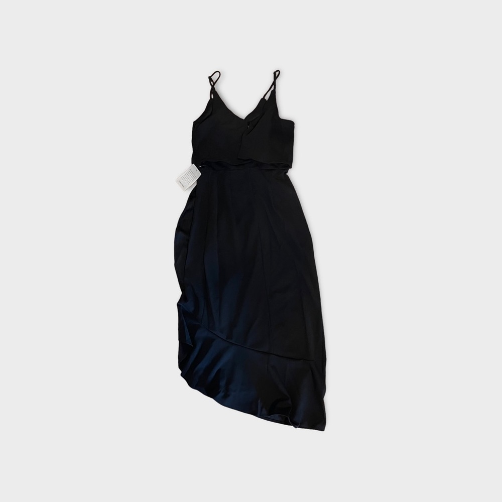 Vanity Room Popover Asymmetrical Hem Sleeveless Black Dress - Picture 5 of 7